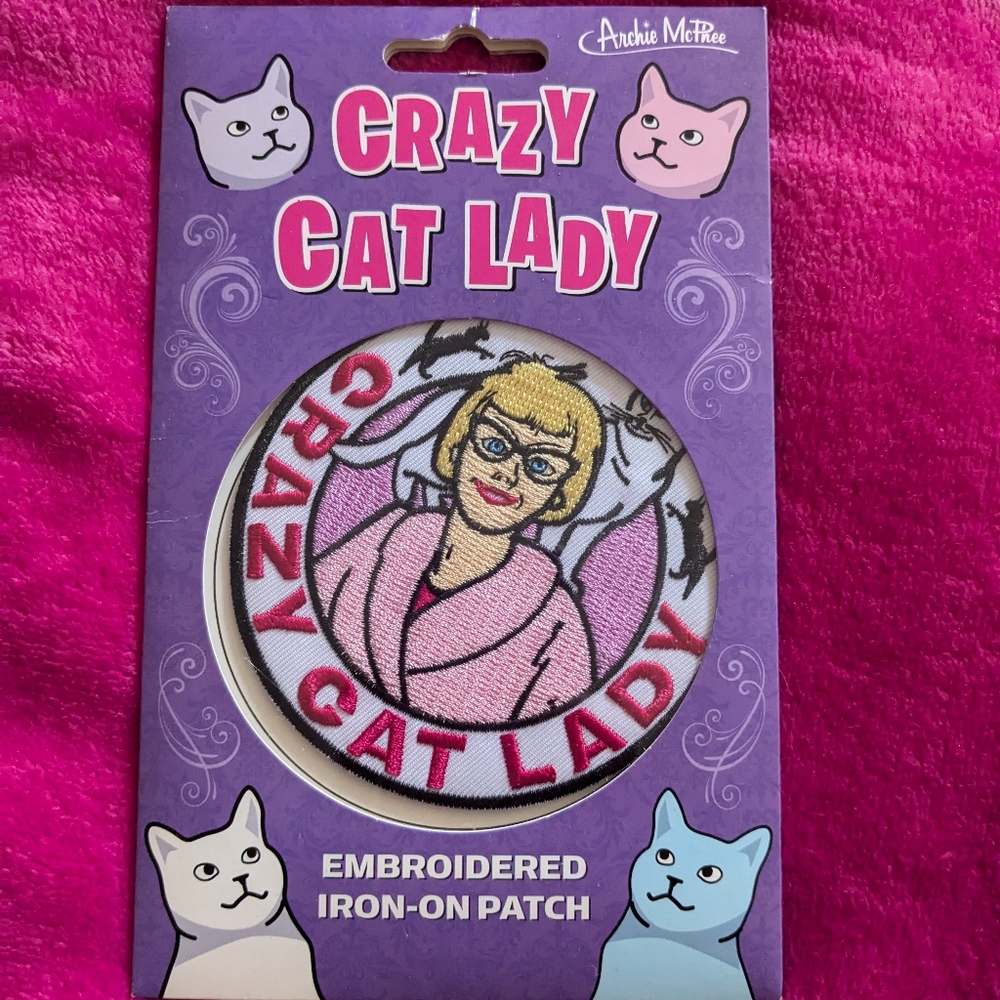 Crazy cat lady iron on patch